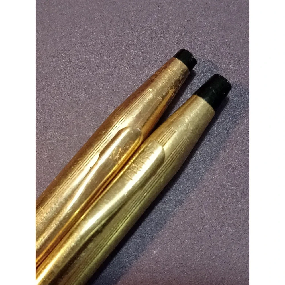 Cross Century Classic 12/14k Gold Ballpoint Pen and Pencil Set Vintage USA